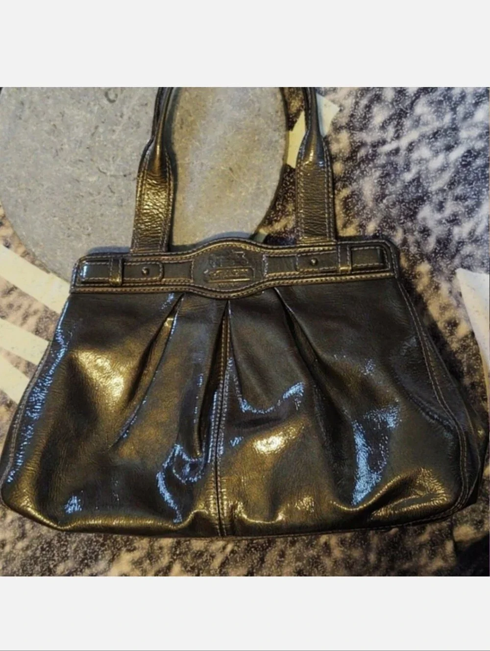 COACH Garnet Patent Leather Gunmetal